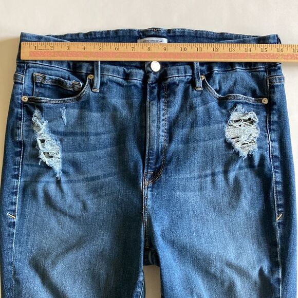 Good American Good Legs Cheetah Pockets High Waist Jeans 16 - Picture 8 of 12